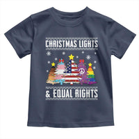 Xmas Lights Equal Rights Ugly Sweater Activism Gift Toddler T Shirt - Wonder Print Shop