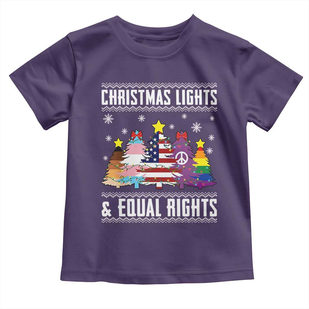 Xmas Lights Equal Rights Ugly Sweater Activism Gift Toddler T Shirt - Wonder Print Shop
