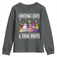 Xmas Lights Equal Rights Ugly Sweater Activism Gift Youth Sweatshirt - Wonder Print Shop