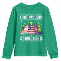 Xmas Lights Equal Rights Ugly Sweater Activism Gift Youth Sweatshirt - Wonder Print Shop