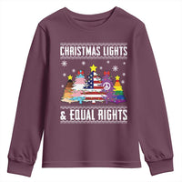 Xmas Lights Equal Rights Ugly Sweater Activism Gift Youth Sweatshirt - Wonder Print Shop