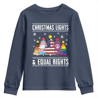 Xmas Lights Equal Rights Ugly Sweater Activism Gift Youth Sweatshirt - Wonder Print Shop