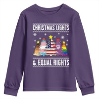 Xmas Lights Equal Rights Ugly Sweater Activism Gift Youth Sweatshirt - Wonder Print Shop
