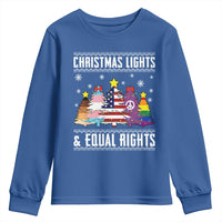 Xmas Lights Equal Rights Ugly Sweater Activism Gift Youth Sweatshirt - Wonder Print Shop