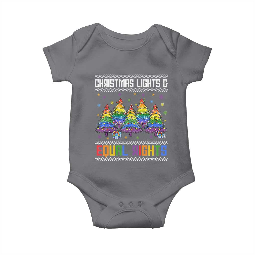 Christmas Equality Lights Ugly Sweater Baby Onesie Xmas Activism Gift - Wonder Print Shop