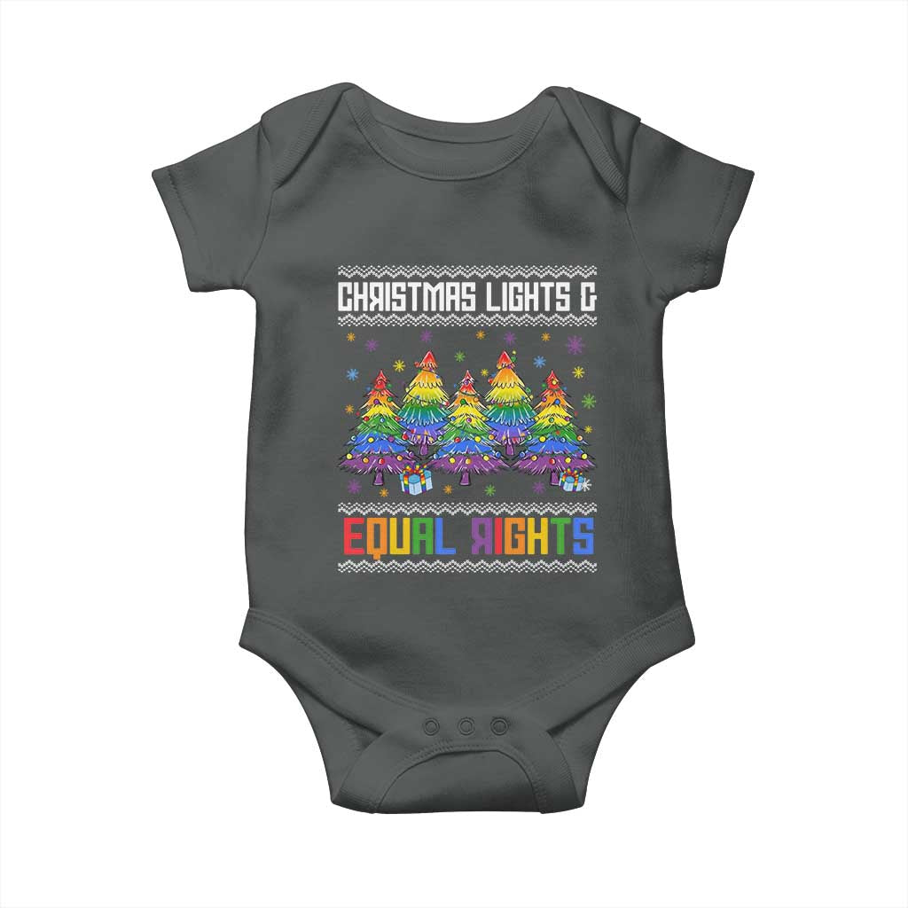 Christmas Equality Lights Ugly Sweater Baby Onesie Xmas Activism Gift - Wonder Print Shop