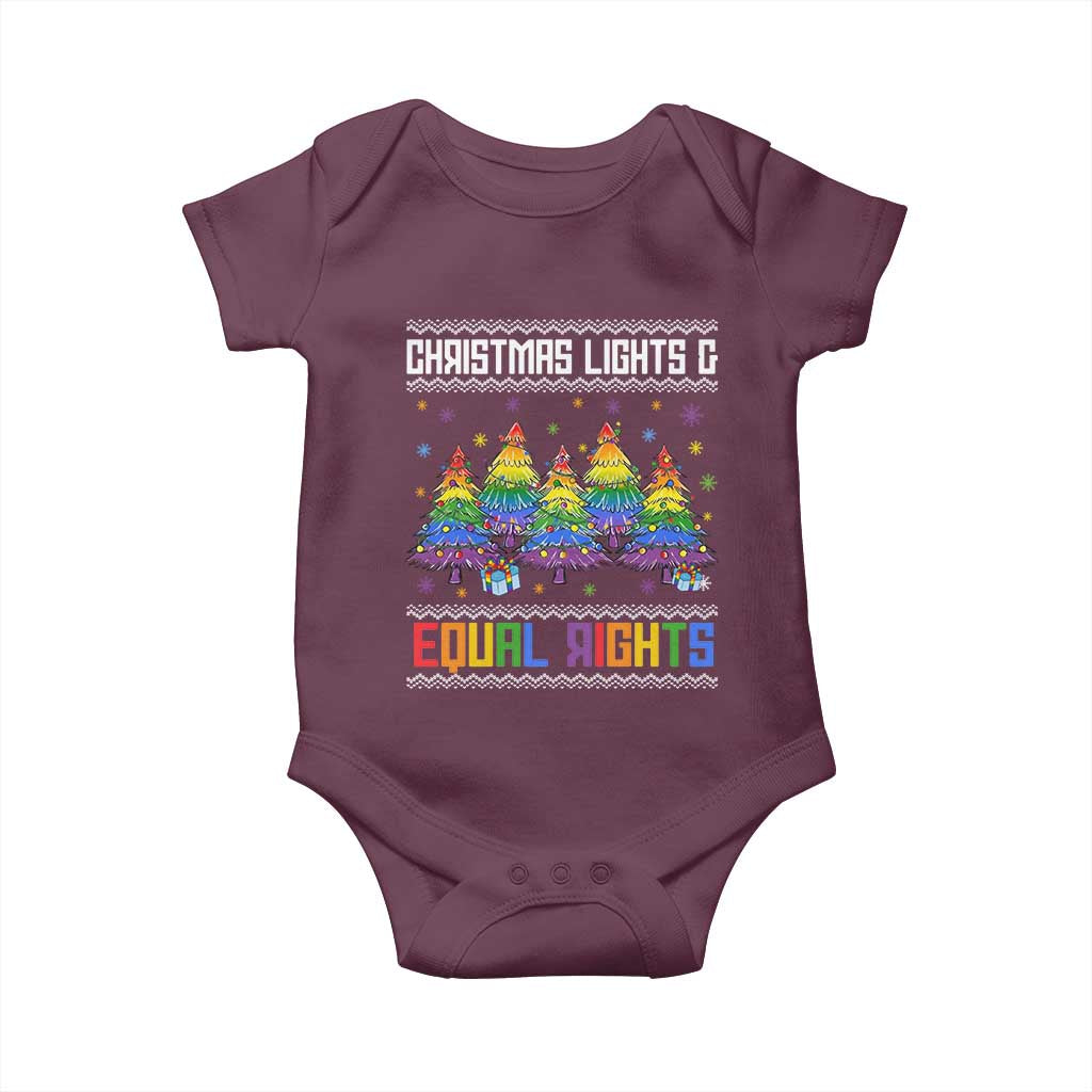 Christmas Equality Lights Ugly Sweater Baby Onesie Xmas Activism Gift - Wonder Print Shop