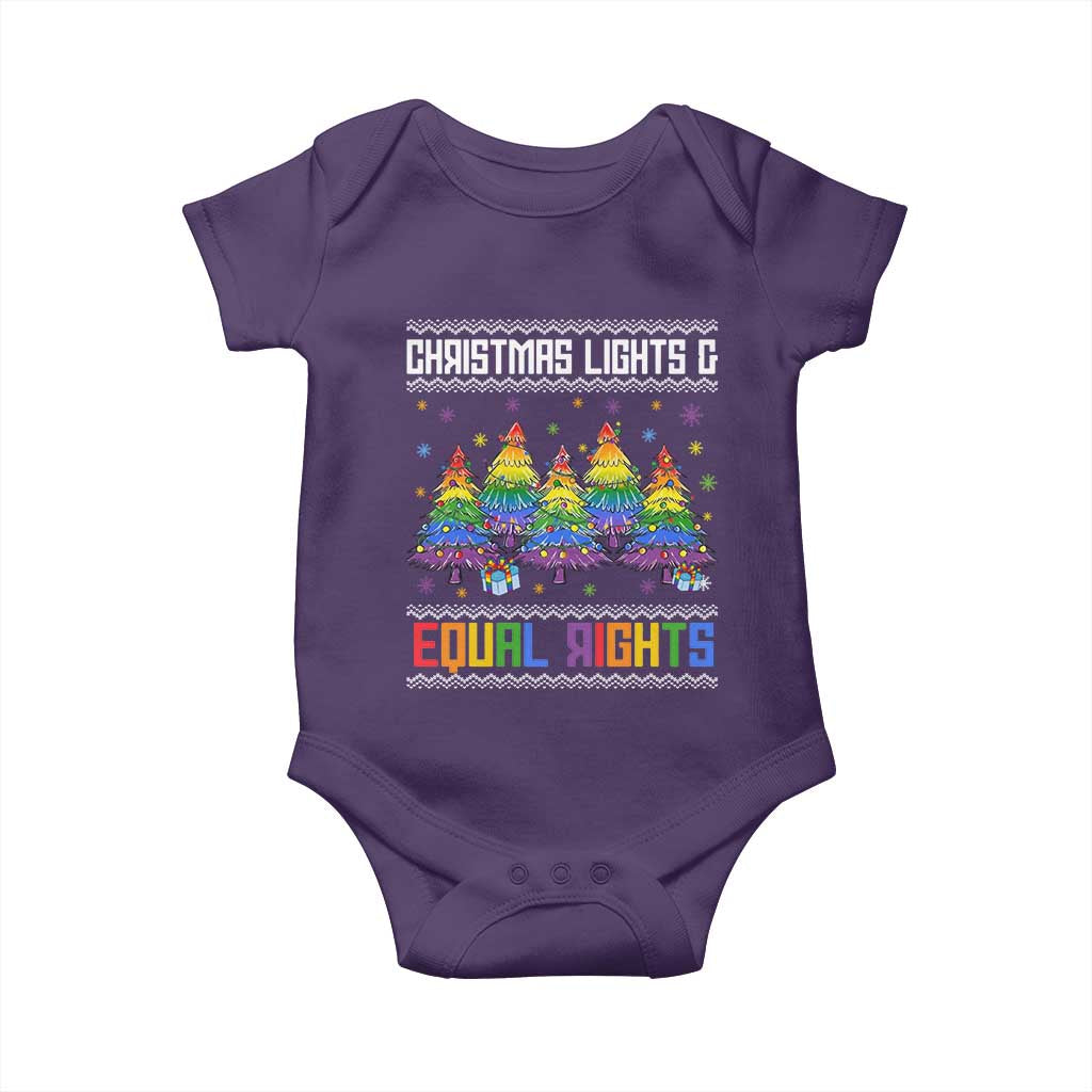 Christmas Equality Lights Ugly Sweater Baby Onesie Xmas Activism Gift - Wonder Print Shop