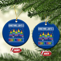 Christmas Equality Lights Ugly Sweater Ceramic Ornament Xmas Activism Gift - Wonder Print Shop