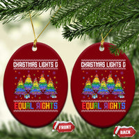 Christmas Equality Lights Ugly Sweater Ceramic Ornament Xmas Activism Gift - Wonder Print Shop