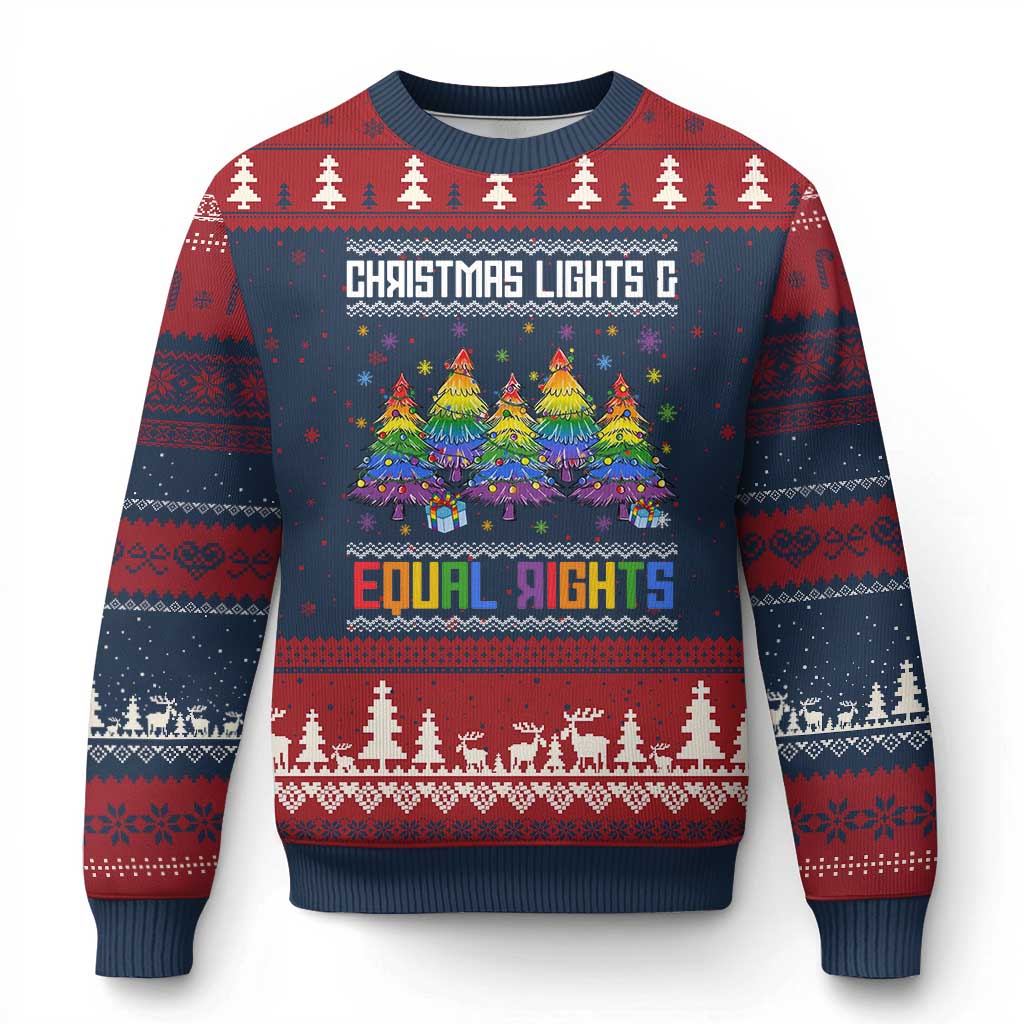 Xmas Equality Lights Ugly Sweater Ugly Christmas Sweater Xmas Activism Gift - Wonder Print Shop