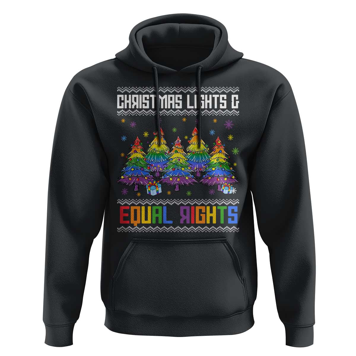Christmas Equality Lights Ugly Sweater Hoodie Xmas Activism Gift - Wonder Print Shop