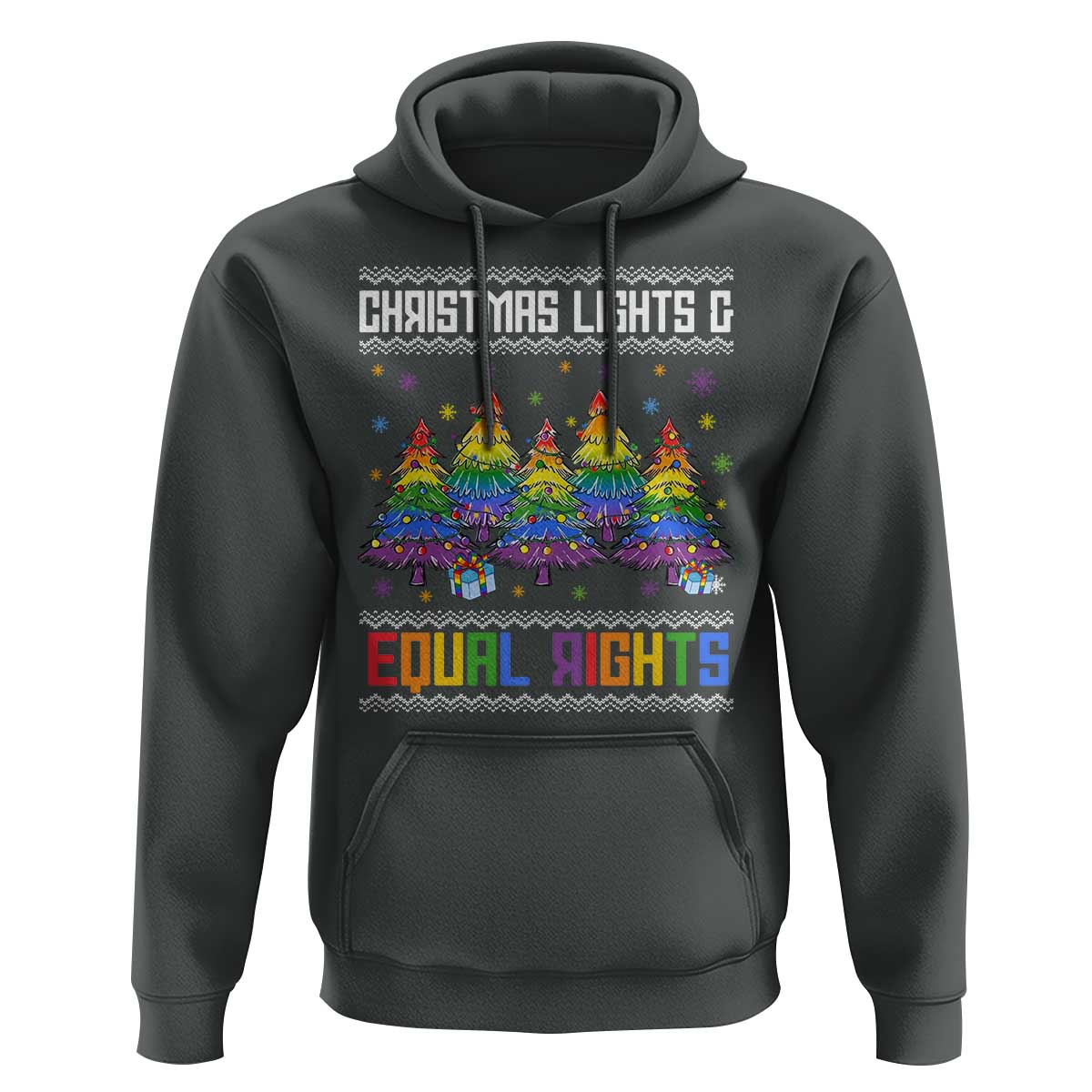 Christmas Equality Lights Ugly Sweater Hoodie Xmas Activism Gift - Wonder Print Shop