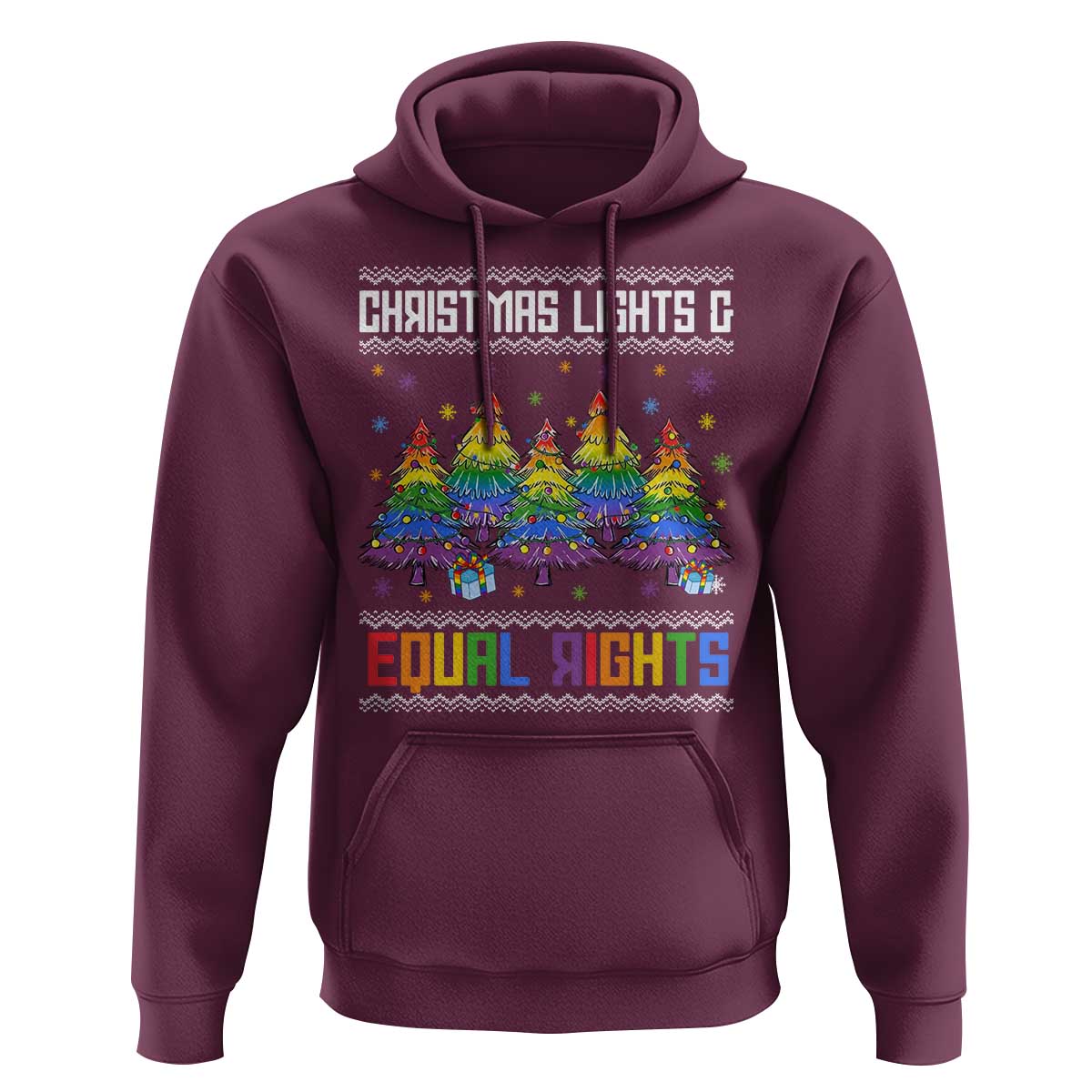 Christmas Equality Lights Ugly Sweater Hoodie Xmas Activism Gift - Wonder Print Shop