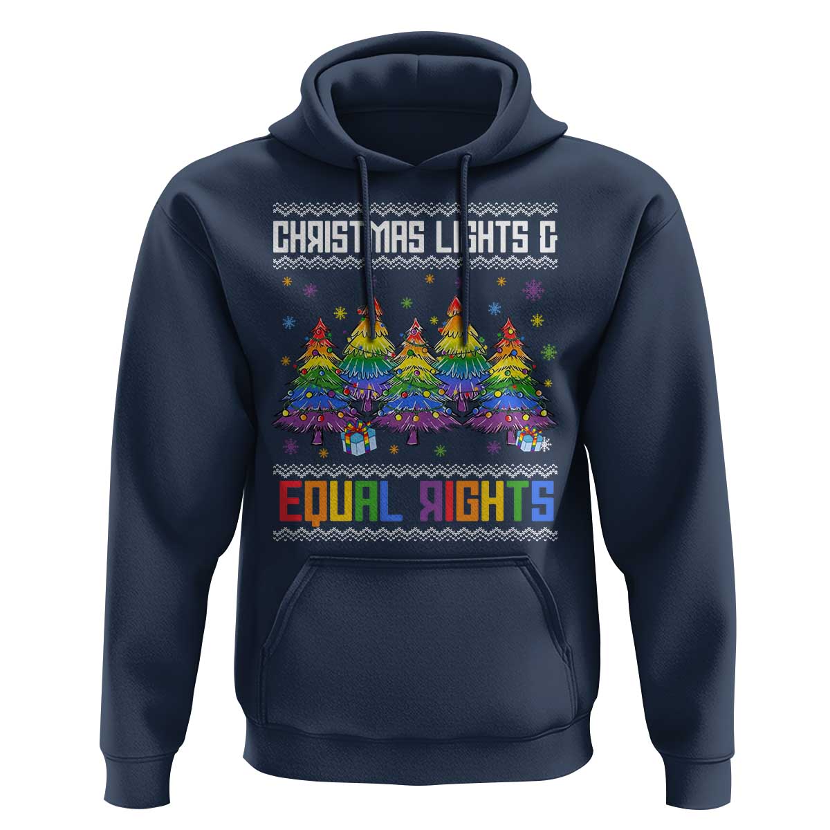 Christmas Equality Lights Ugly Sweater Hoodie Xmas Activism Gift - Wonder Print Shop