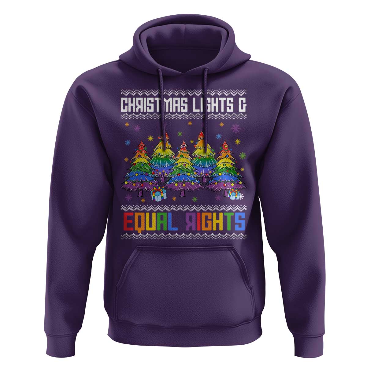 Christmas Equality Lights Ugly Sweater Hoodie Xmas Activism Gift - Wonder Print Shop