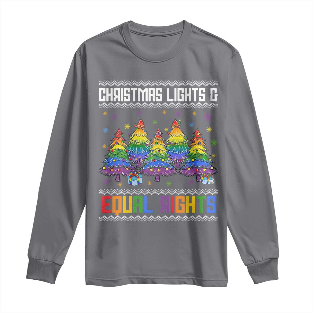 Christmas Equality Lights Ugly Sweater Long Sleeve Shirt Xmas Activism Gift - Wonder Print Shop
