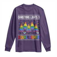 Christmas Equality Lights Ugly Sweater Long Sleeve Shirt Xmas Activism Gift - Wonder Print Shop