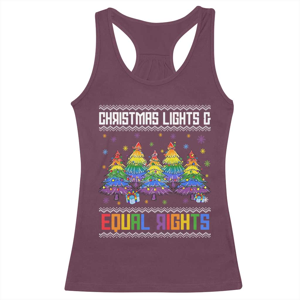 Christmas Equality Lights Ugly Sweater Racerback Tank Top Xmas Activism Gift - Wonder Print Shop