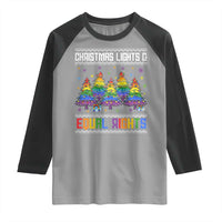 Christmas Equality Lights Ugly Sweater Raglan Shirt Xmas Activism Gift - Wonder Print Shop