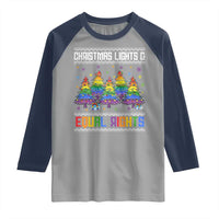 Christmas Equality Lights Ugly Sweater Raglan Shirt Xmas Activism Gift - Wonder Print Shop