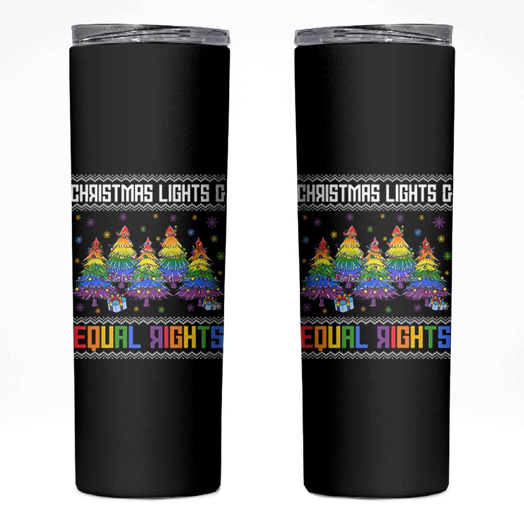 Christmas Equality Lights Ugly Sweater Skinny Tumbler Xmas Activism Gift - Wonder Print Shop