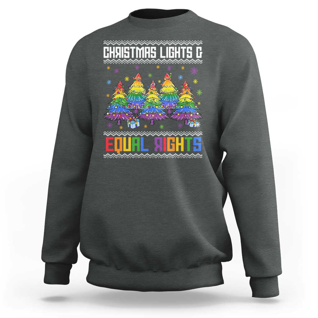 Christmas Equality Lights Ugly Sweater Sweatshirt Xmas Activism Gift - Wonder Print Shop