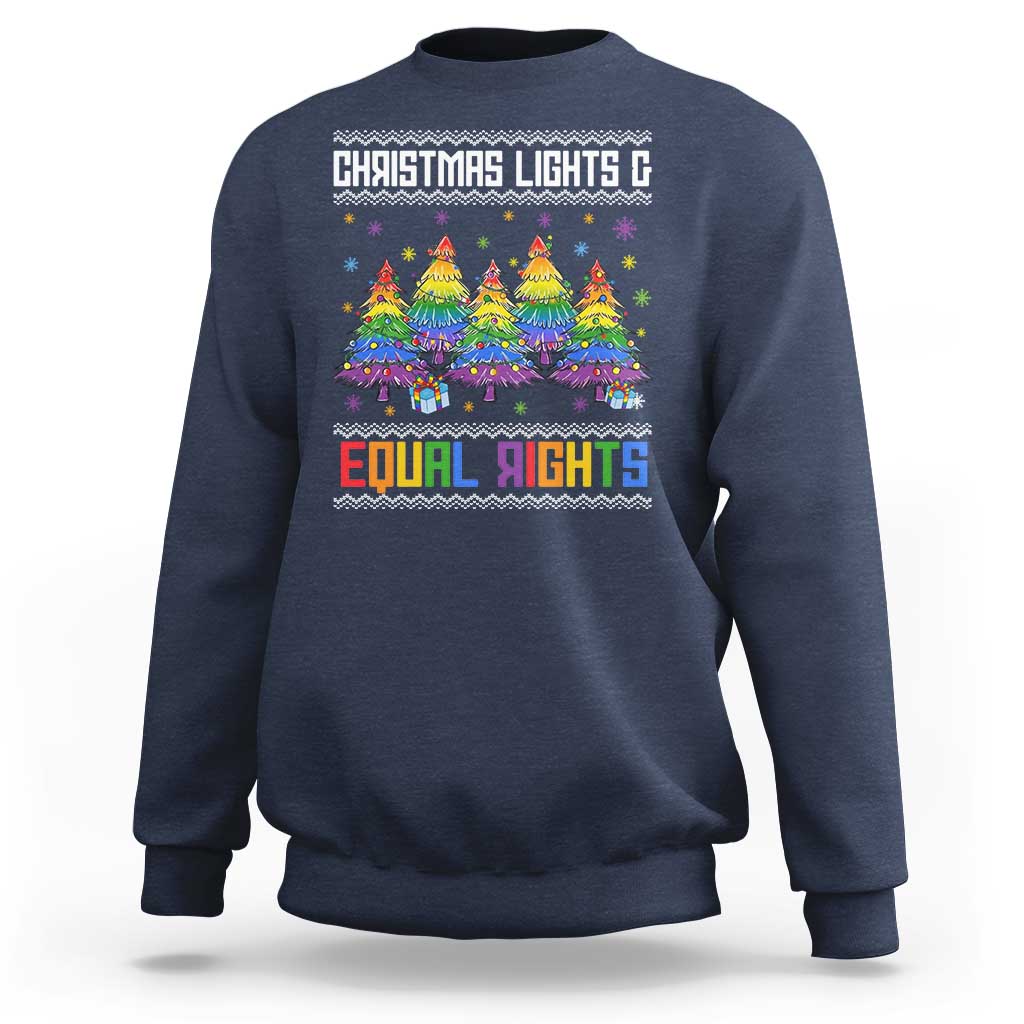 Christmas Equality Lights Ugly Sweater Sweatshirt Xmas Activism Gift - Wonder Print Shop