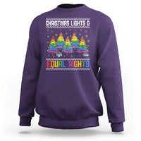 Christmas Equality Lights Ugly Sweater Sweatshirt Xmas Activism Gift - Wonder Print Shop