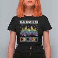 Christmas Equality Lights Ugly Sweater T Shirt For Women Xmas Activism Gift - Wonder Print Shop