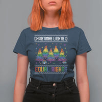 Christmas Equality Lights Ugly Sweater T Shirt For Women Xmas Activism Gift - Wonder Print Shop