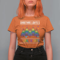 Christmas Equality Lights Ugly Sweater T Shirt For Women Xmas Activism Gift - Wonder Print Shop