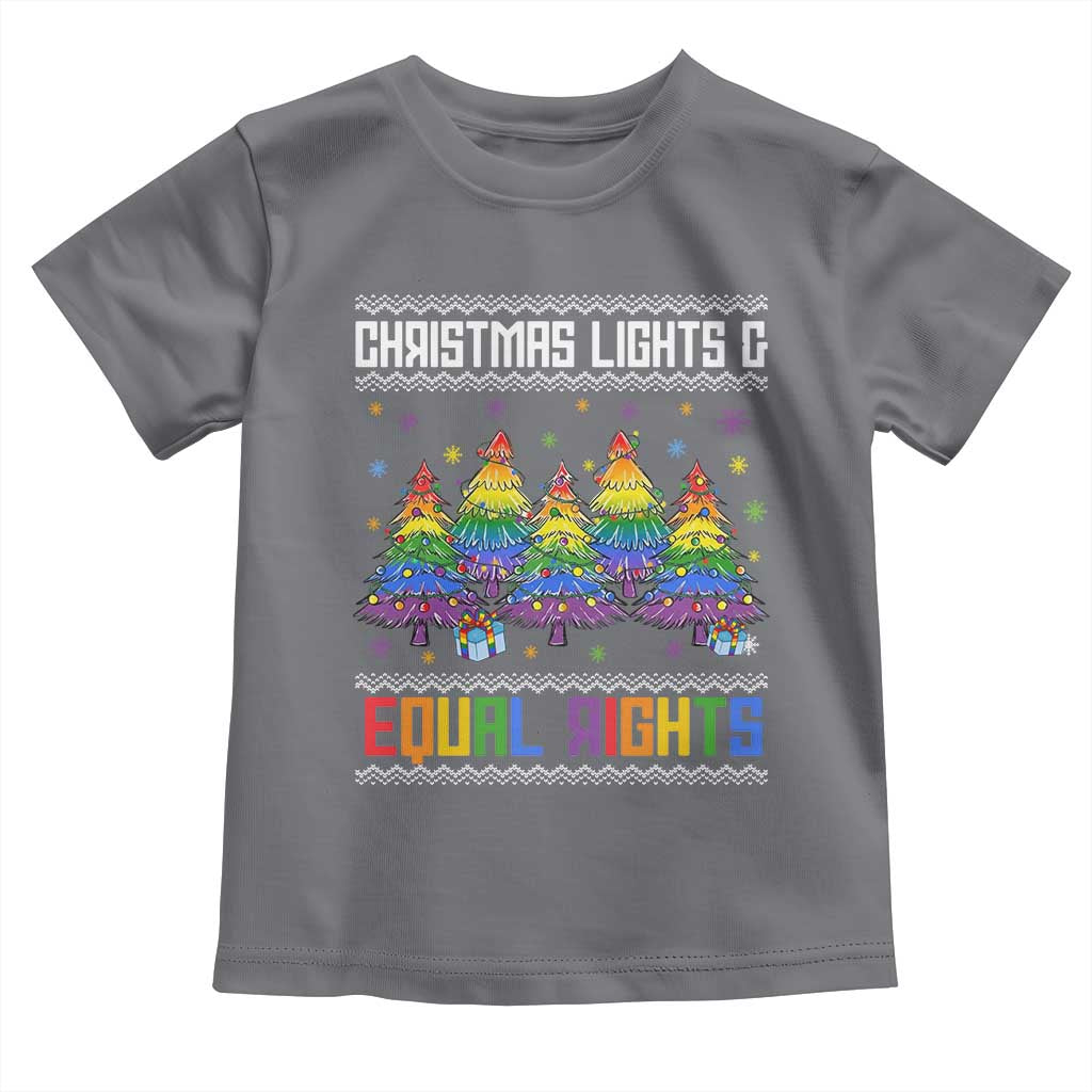 Christmas Equality Lights Ugly Sweater Toddler T Shirt Xmas Activism Gift - Wonder Print Shop