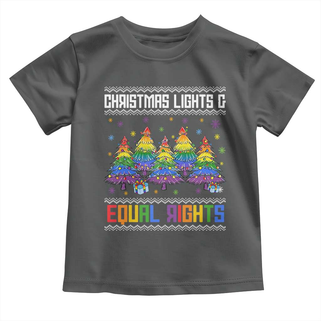 Christmas Equality Lights Ugly Sweater Toddler T Shirt Xmas Activism Gift - Wonder Print Shop