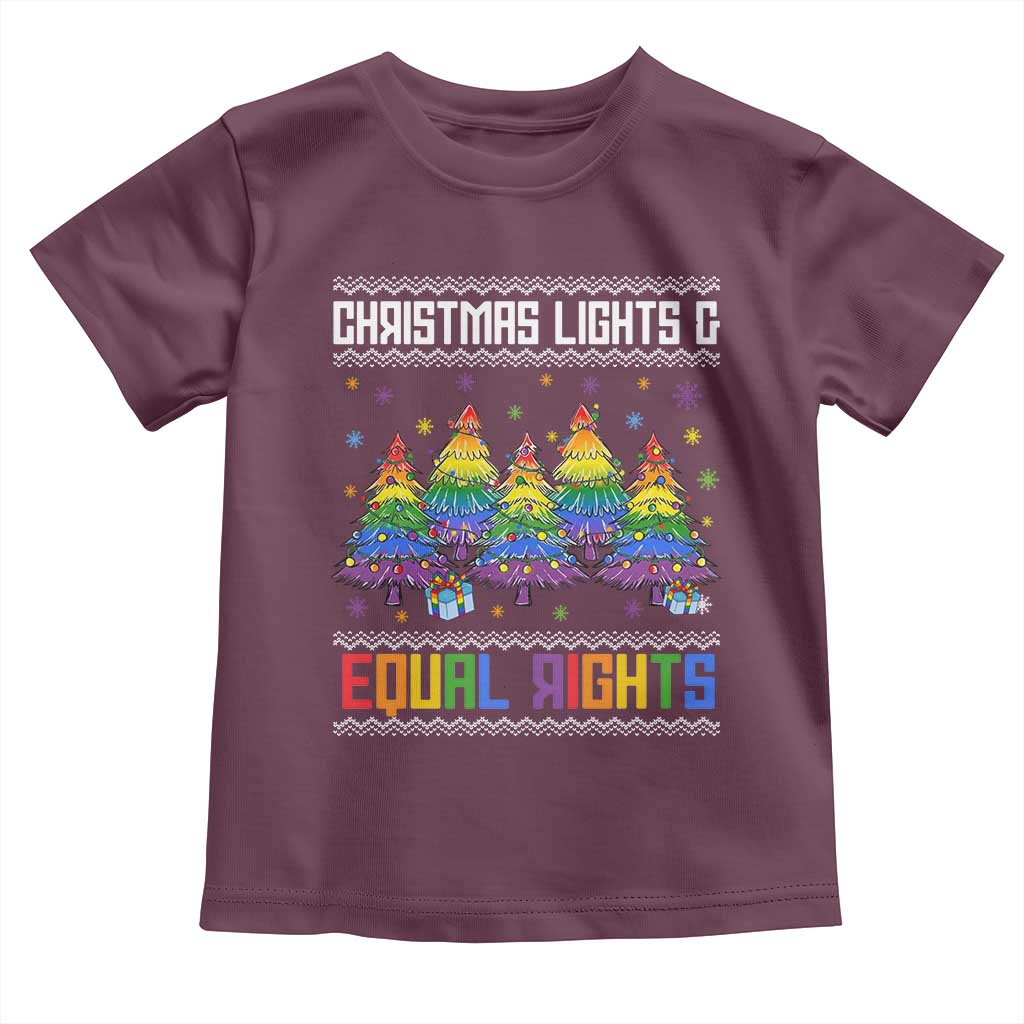 Christmas Equality Lights Ugly Sweater Toddler T Shirt Xmas Activism Gift - Wonder Print Shop