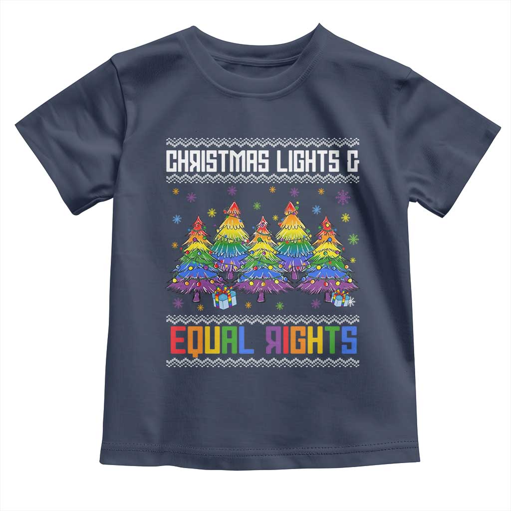 Christmas Equality Lights Ugly Sweater Toddler T Shirt Xmas Activism Gift - Wonder Print Shop