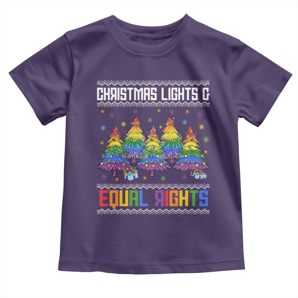 Christmas Equality Lights Ugly Sweater Toddler T Shirt Xmas Activism Gift - Wonder Print Shop