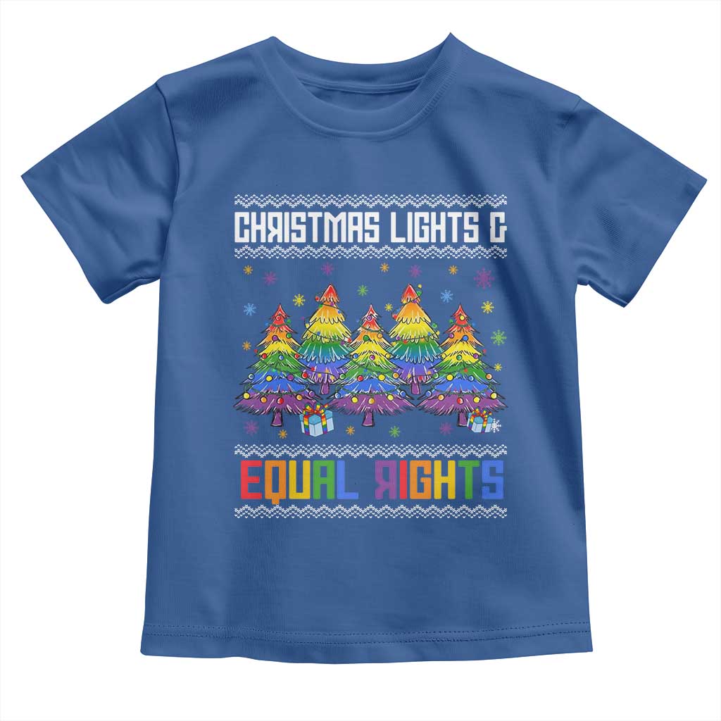 Christmas Equality Lights Ugly Sweater Toddler T Shirt Xmas Activism Gift - Wonder Print Shop