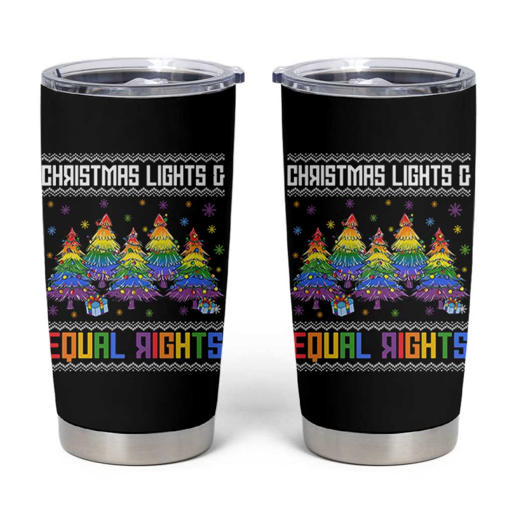 Christmas Equality Lights Ugly Sweater Tumbler Cup Xmas Activism Gift - Wonder Print Shop