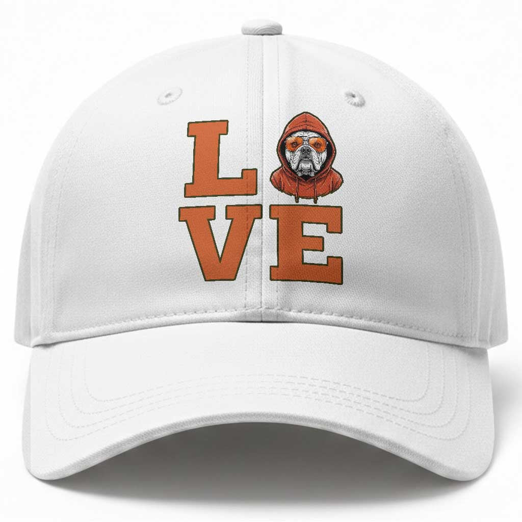 Love Vintage Cool Bulldog Baseball Cap Game Day Dog Lover