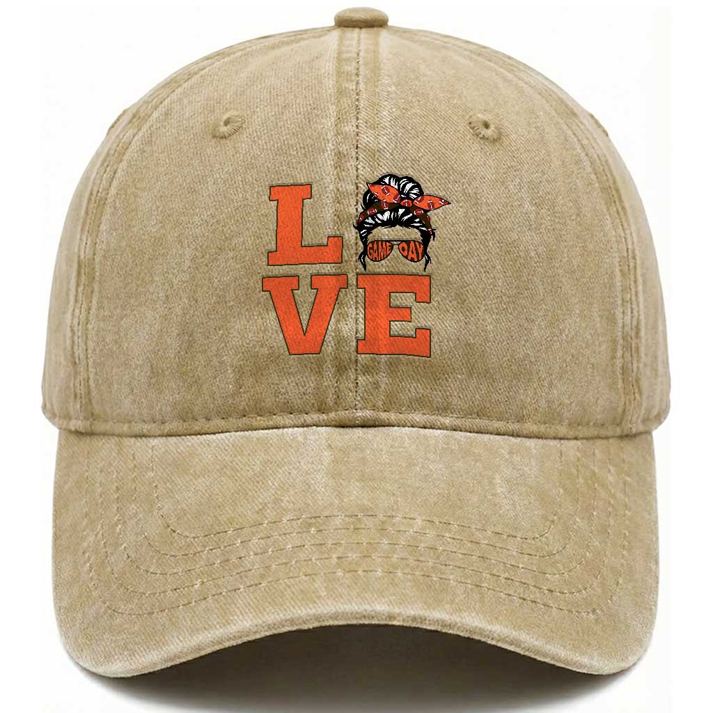 Love Vintage Cool Pun Girl Washed Cotton Baseball Cap Game Day Gift