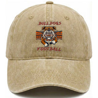 Bulldog Football Lover Washed Cotton Baseball Cap Midwest Game Day Lifestyle