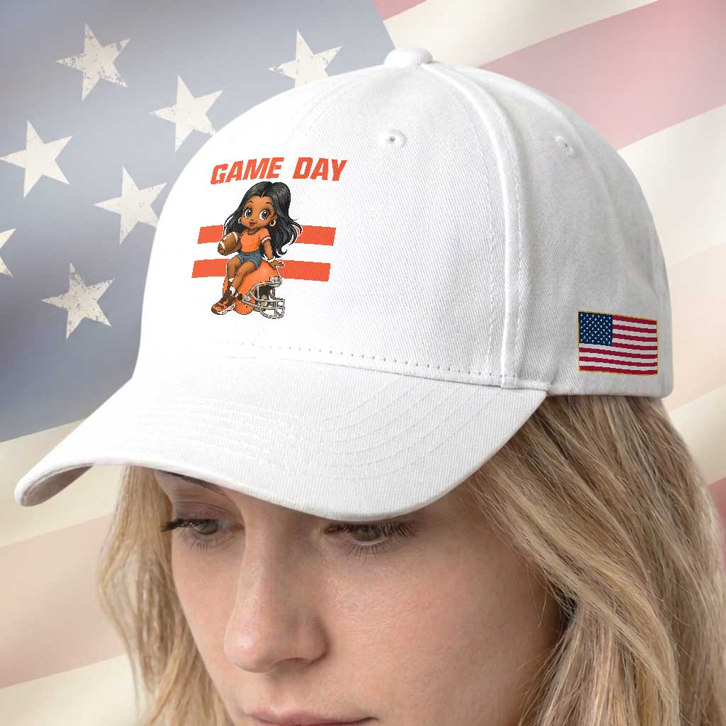 Funny Game Day Cute Girl Baseball Cap Midwest Football Player Gift