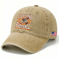 Funny Skeleton Dark Football Washed Cotton Baseball Cap CFBB Fan Gift