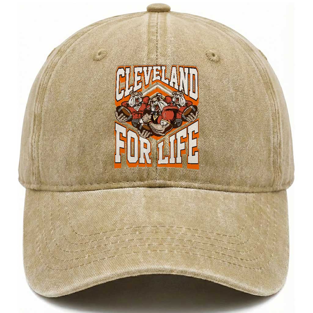 Cleveland For Life Washed Cotton Baseball Cap CFBB Fan Gift