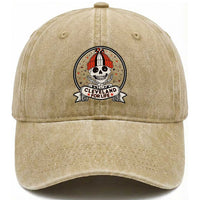 Funny Skeleton Dark Football Lover Washed Cotton Baseball Cap Cleveland For Life