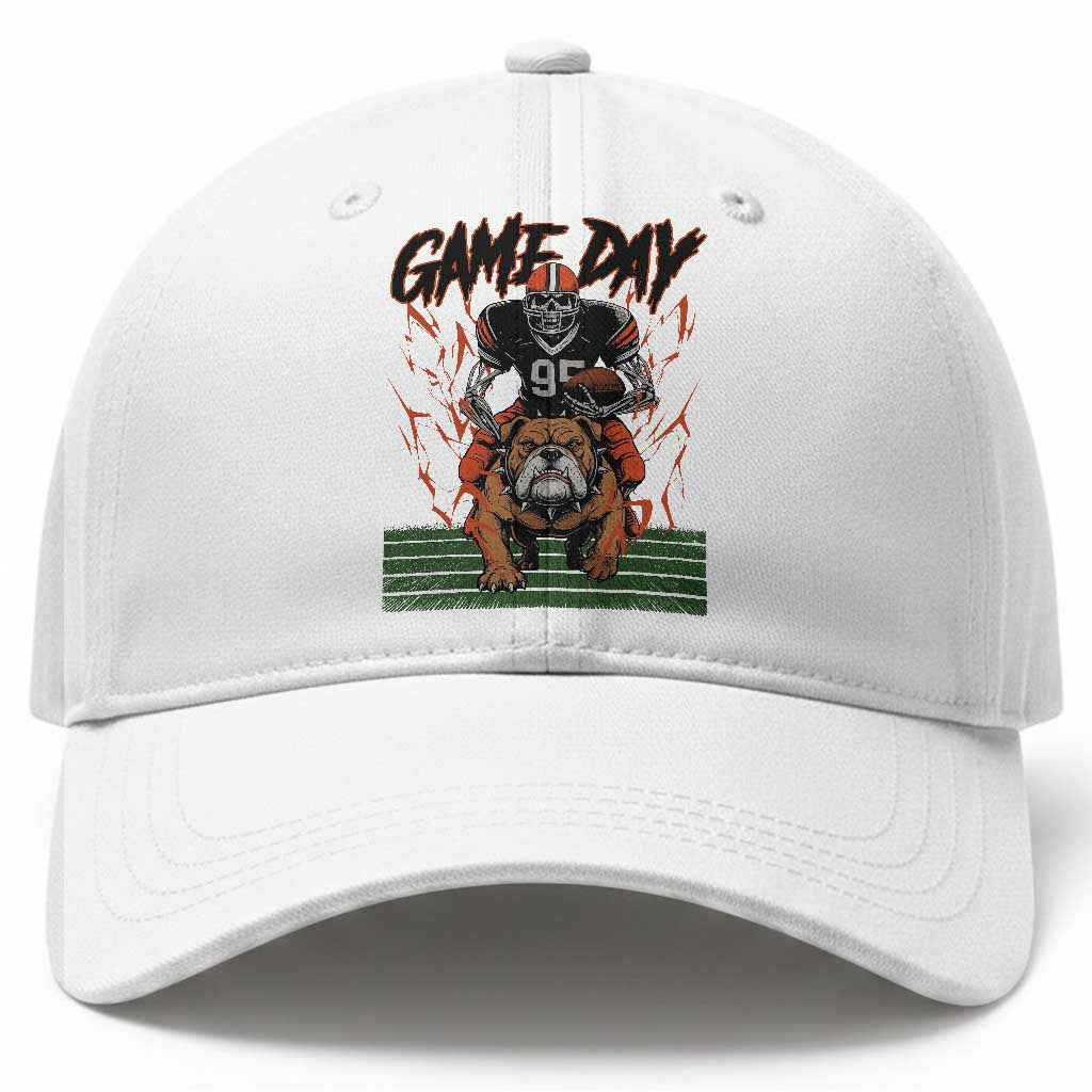 Funny Skeleton Playing Football Baseball Cap Game Day Gift