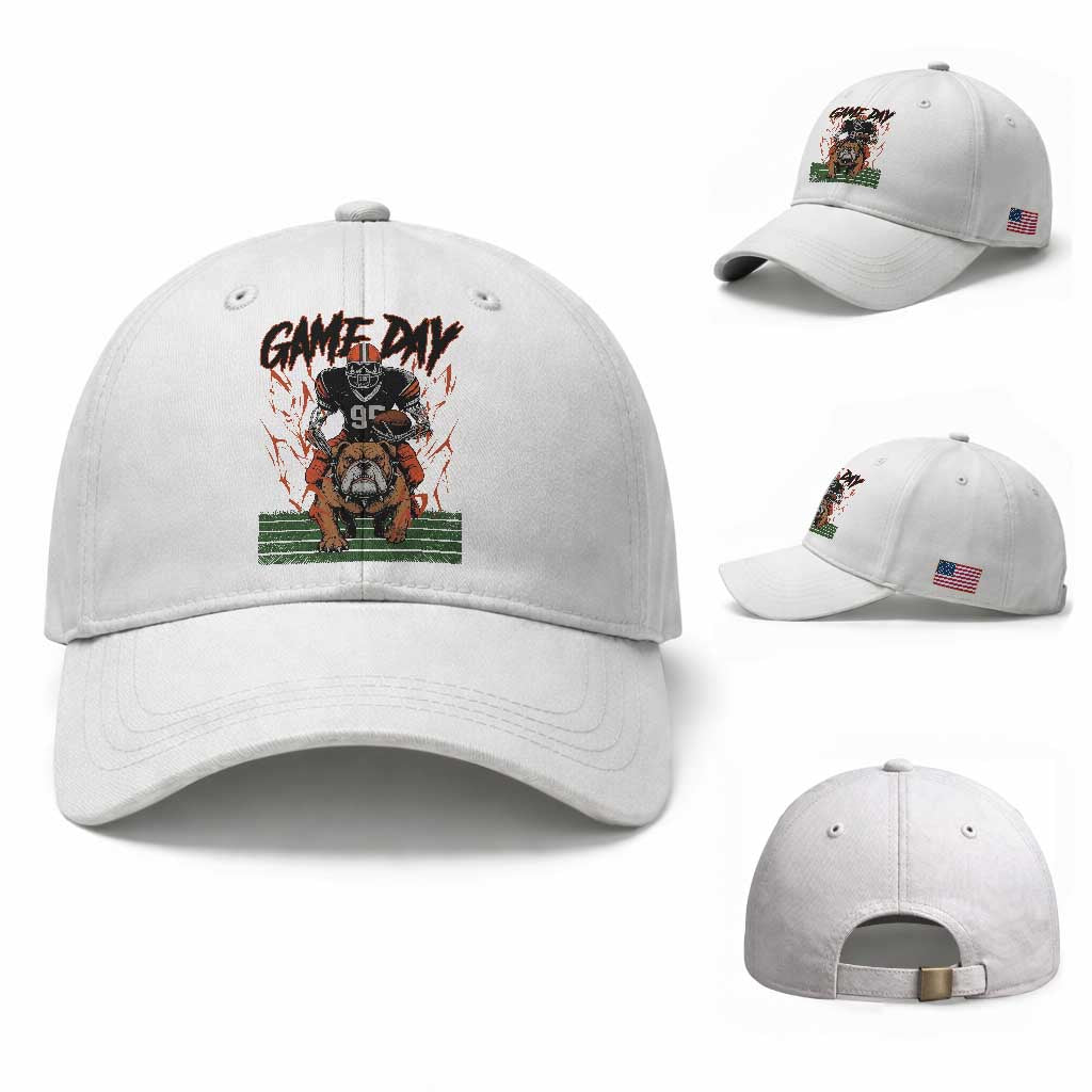 Funny Skeleton Playing Football Baseball Cap Game Day Gift