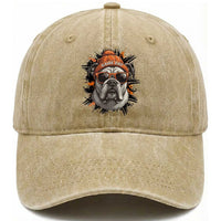 Bulldog Football Spirit Washed Cotton Baseball Cap Game Day Dog Lover Gift
