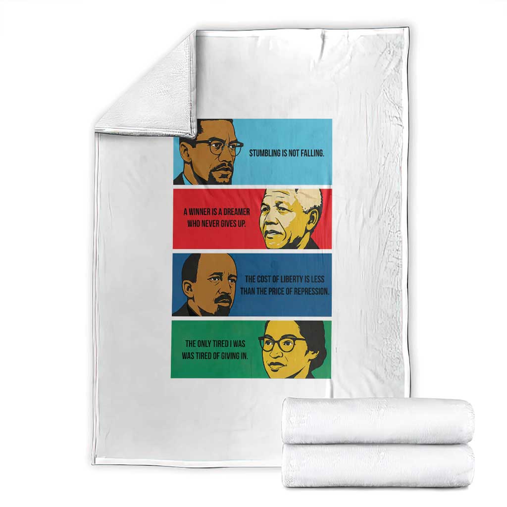 African American Leaders History Quote Gift Throw Blanket